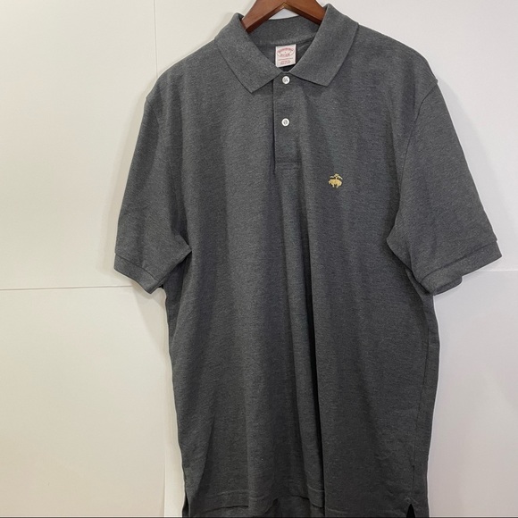 BROOKS BROTHERS Mens Performance Polo Shirt Gray Grey Size L Large Original Fit - Picture 1 of 10